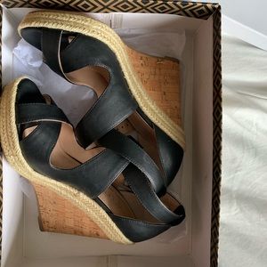 Brand new never worn black wedges